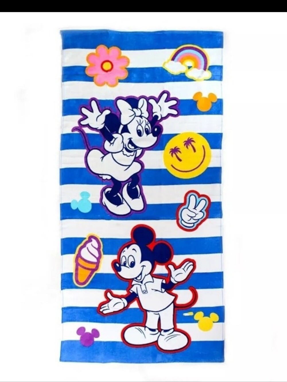 Disney Mickey & Minnie Blue Stripe Beach Towel